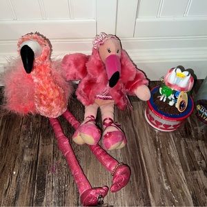 Aurora foo foo flamingo Plush, Ganz fancy flamingo, m&m flamingo bank  jar